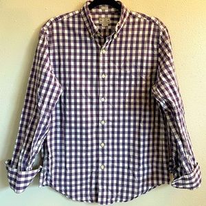 J. Crew button down - medium, purple/white check